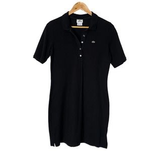 Lacoste Black Polo Shirt Dress Size 42/Large Tennis Pickleball Dress